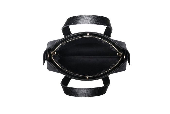 Lucky Bees Bolso 1233 - Gris, Negro, Bolso de Mano de Piel de Polivinilo Elegante y Versátil con un Bolsillo Interior